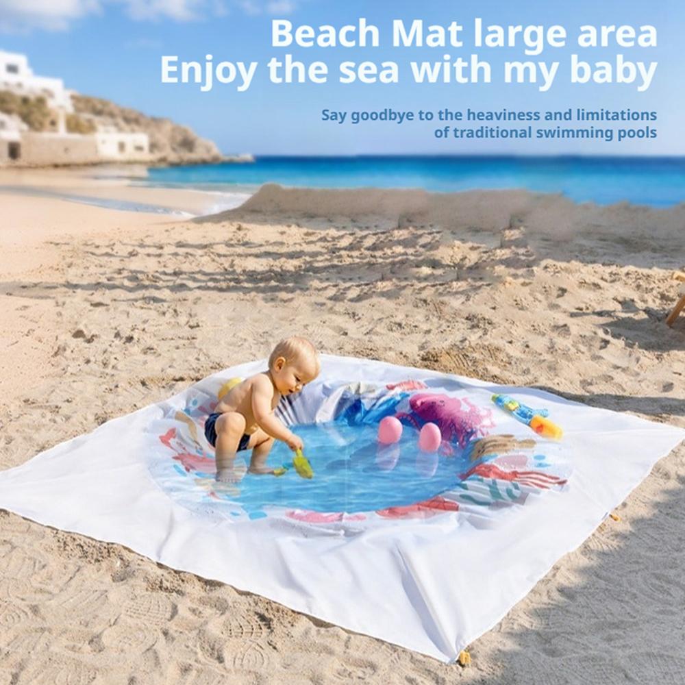 Multi Functional Beach Mat Portable Floor Mat Picnic Waterproof Toy Bag Water Play Summer With G1C6