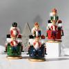 23cm Wooden Nutcracker Soldier Music Box Rotating Music Box Nutcracker Christmas Decoration Home Wooden Music Box Christmas Gift