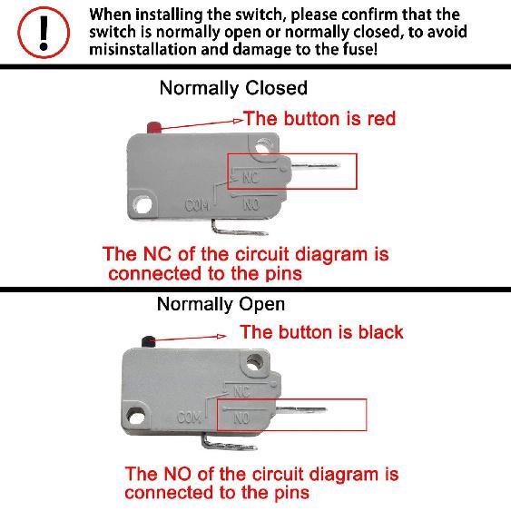 KW3A Microwave Oven Door Switch 16A 125/250V Door Interloc (2 Normally Open and 1 Normally Closes)