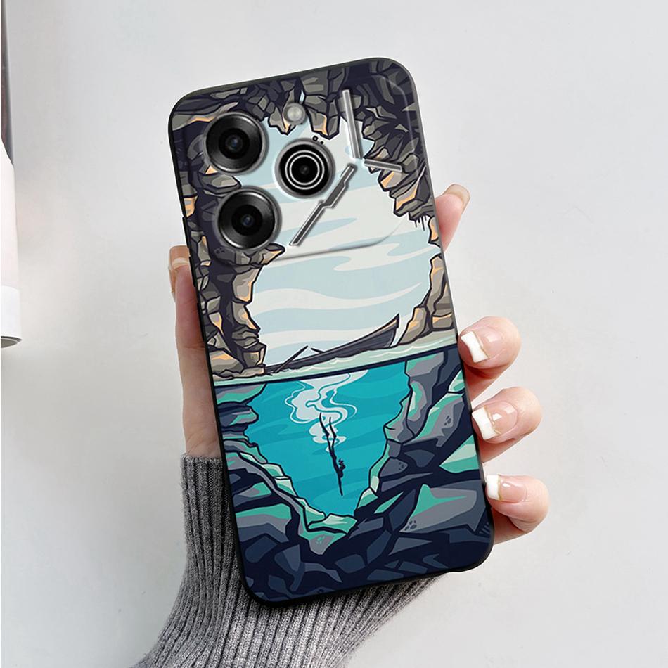 For Tecno Pova 6 Pro Case 6.78" Marble Black Silicone Soft Back Cover For Tecno Pova 6 Pro Phone Case Pova6 Pro 6Pro Coque Funda