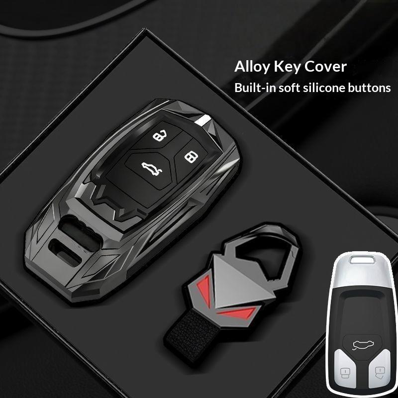 Premium Zinc Alloy Remote Car Key Case Cover Smooth Texture Shockproof for A4L A6L Q5L A3 Q3 Q2L A5 A8 Q7 Auto Parts