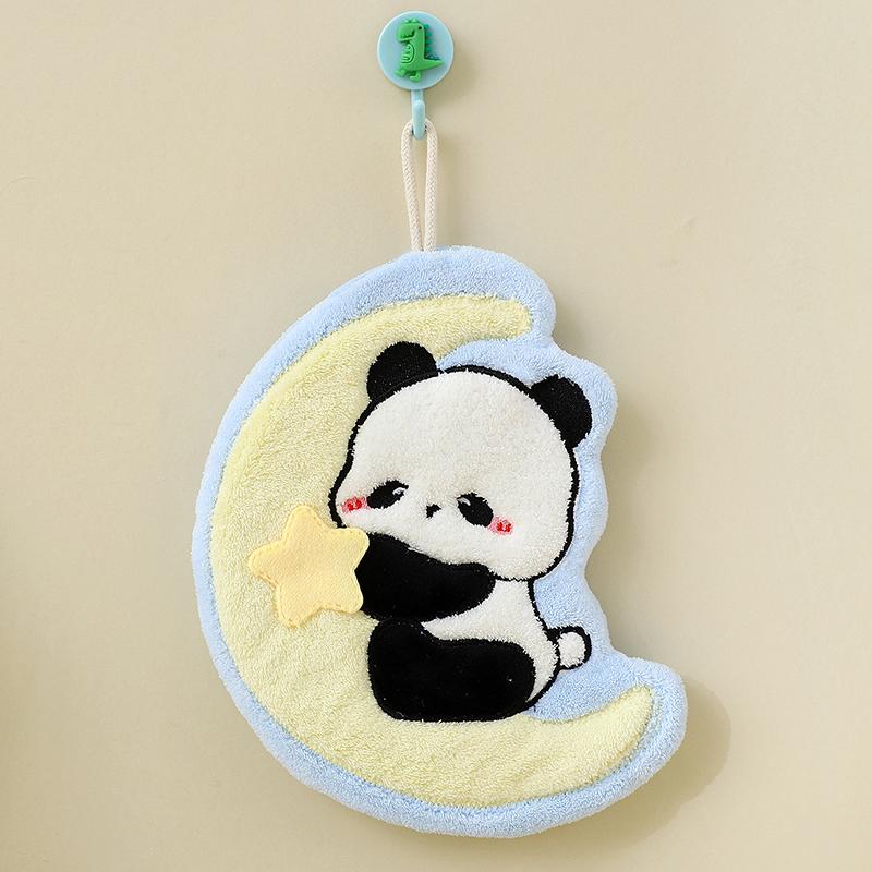 23Cm Kitchen Hand Towel Cute Cartoon Hanging Quick Drying Absorbent Children'S Household Handkerchief Coral Fleece Thick Cloth