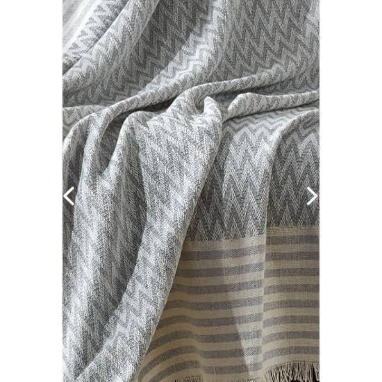 Husa de canapea din in natural Trio | Şal pentru scaun