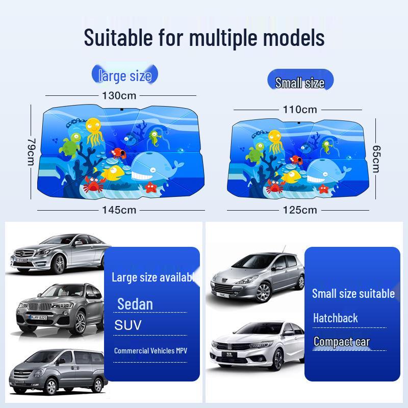 Cartoon Car Sunshade Umbrella for Front Windshield - Heat Insulation Protection