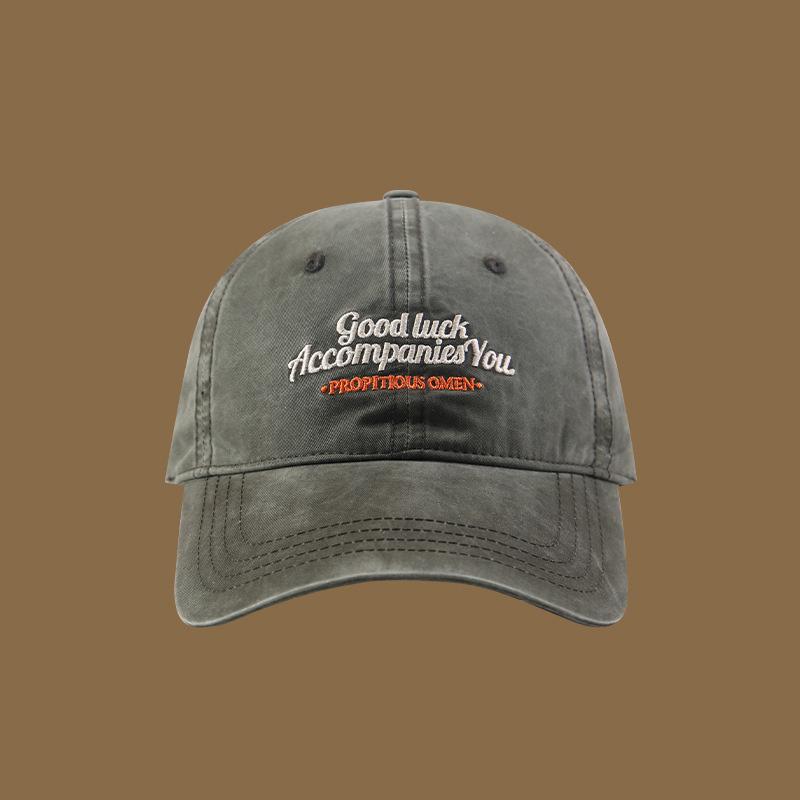 Fashion Letter Embroidery Vintage Wash Soft Crown Unisex Adjustable Daily Casual Baseball Cap