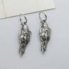 Norse Viking Wiccan Moon Phase Raven Earrings Stainless Steel Hook Handmade Jewelry