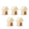 5Pcs Wooden Birdhouse Unique DIY Bird Feeder Cage Craft Ornament Garden Patio Decoration