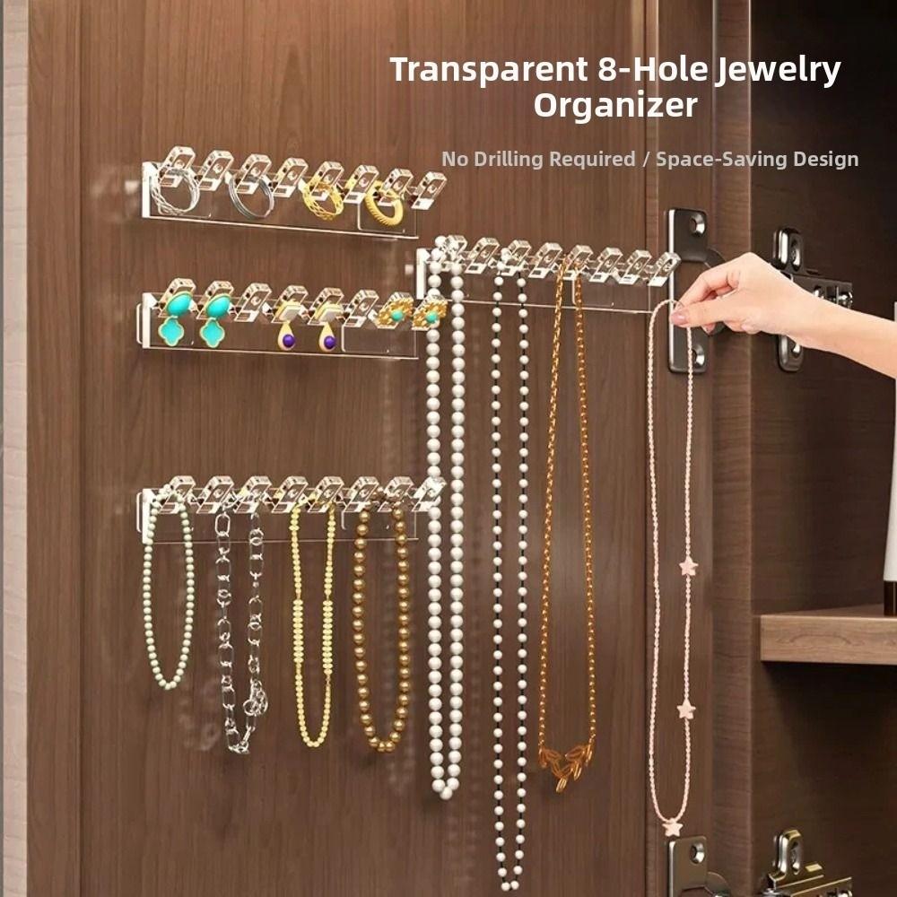 9Pcs 8 Hooks Necklace Holder Wall Mounted Jewelry Display Stand  for Bangles, Bracelets and Rings