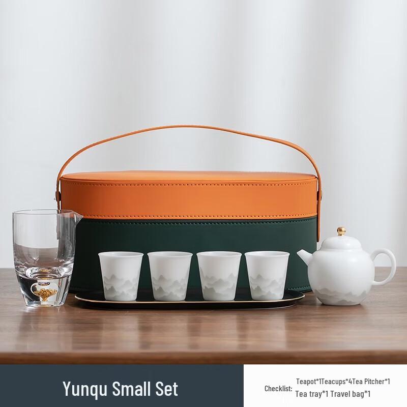 Elegant Portable Chinese Jade Porcelain Tea Set