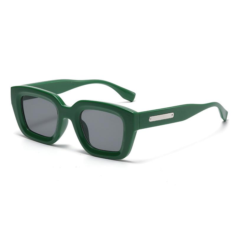 Small Square Box Sun Glasses Personalized Sunglasses Vintage Brown Wear Sunglasses