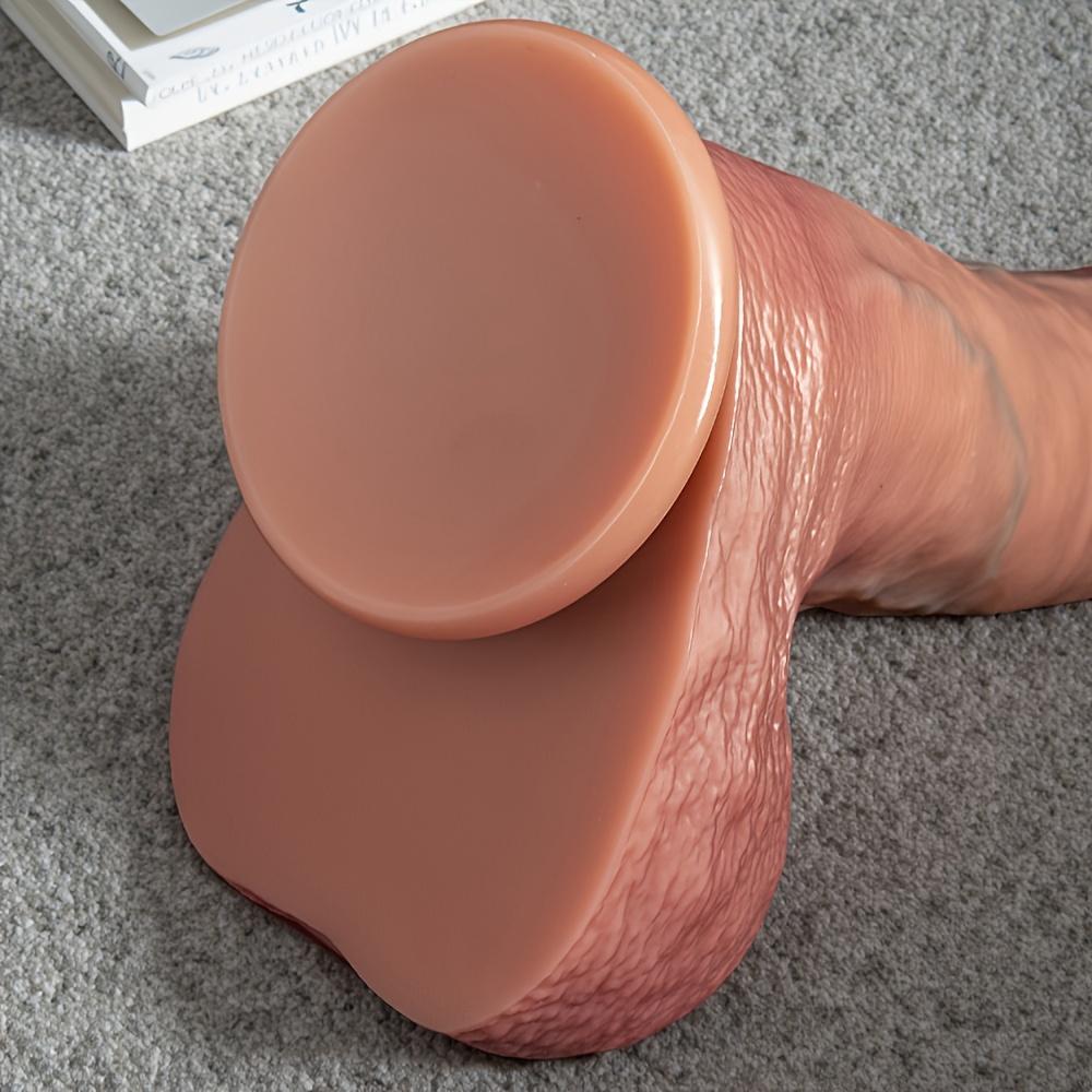 Realistic Double Density Silicone Dildo, Super Thick Long Penis Toy with Strong Suction Cup, Soft Skin Feel, 2 Sizes 7.3" & 11.81" for Women & Couples