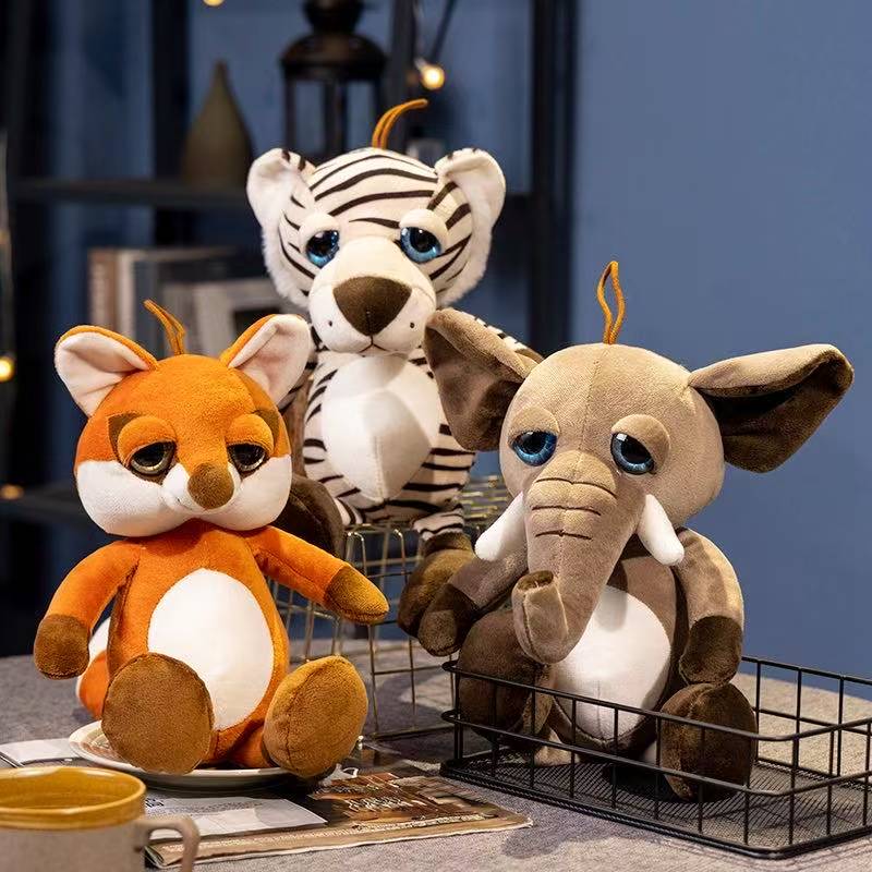 Latest Fun Zoo Big Eyes Animal Doll Kawaii Stuffed Plush Toy Handmade Doll Cartoon Anime Cute Children's Birthday Gift Doll