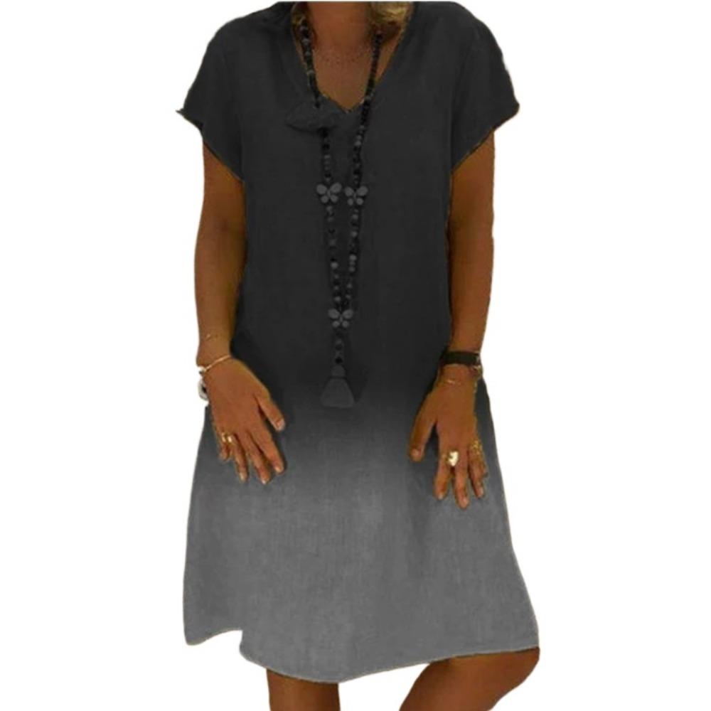 GMXIA Women's Fashion Summer Spring Short Sleeve V-Neck Casual Dresses