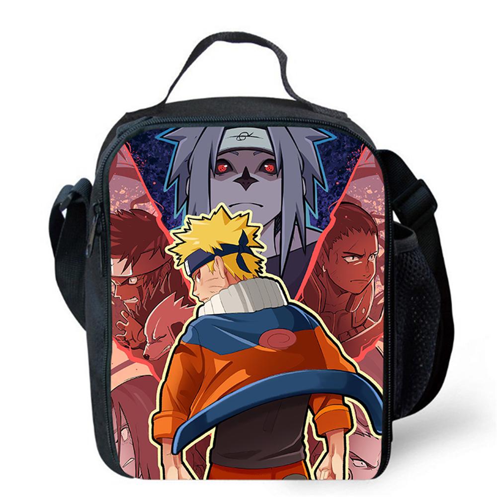 NARUTO Cartoon Anime Children's Picnic Bag,Kids Insulated Cooler Lunch Bags Cute Portable Lightweight,For Boys & Girls Age 4-10