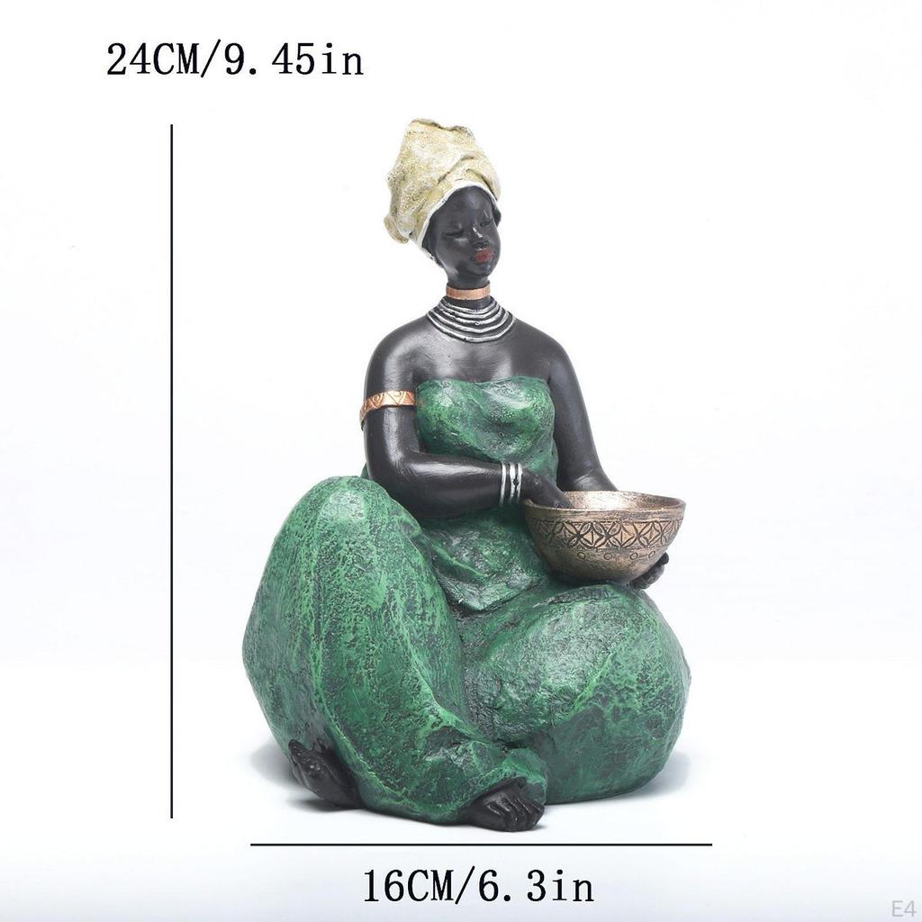 African Woman Statue As A Unique Gift Ornament in Resin