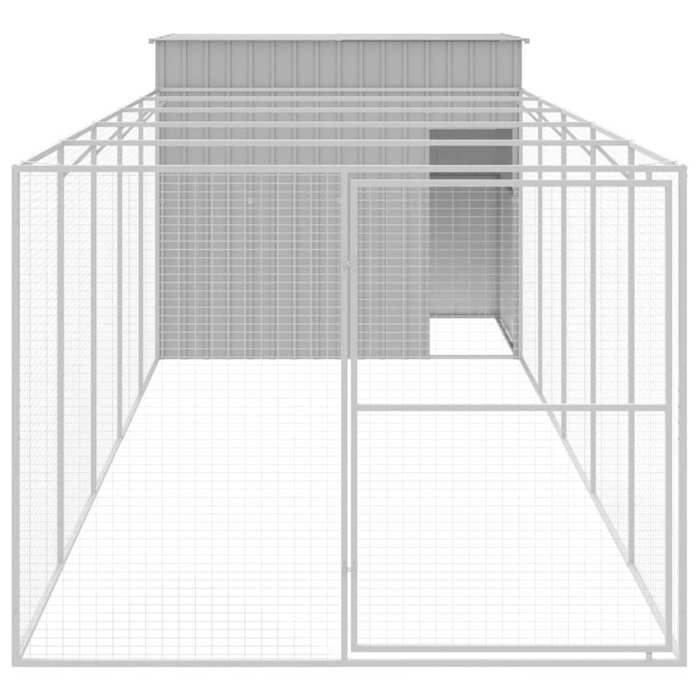 VidaXL Dog Niche with Courtyard Light Grey 214x661x181 Cm, Dog Cage, Dog Shelter, Pet House, Cages 3189139