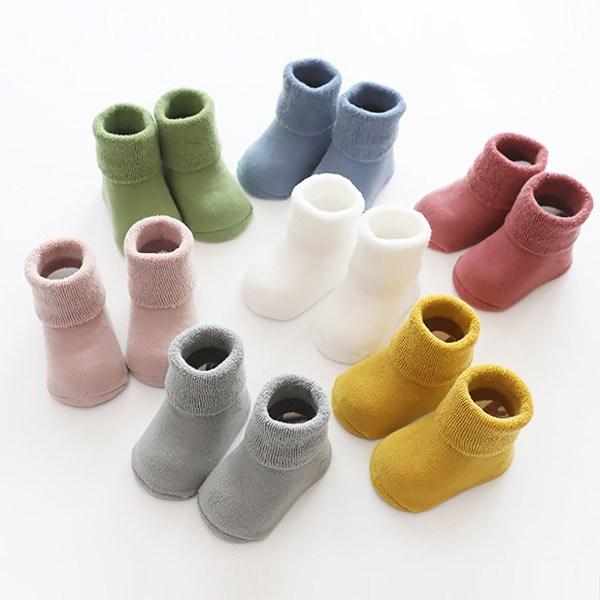 Mom's Care Basic Color Silné novorozenecké ponožky 4 páry, korejské kojenecké výrobky