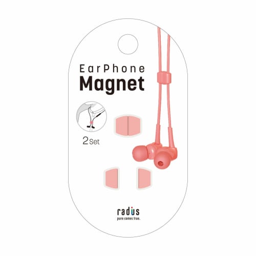 Radius HP-CMC01 Bluetooth Earphones with Drop Prevention and Magnetic Cable Clip (Flamingo Pink)