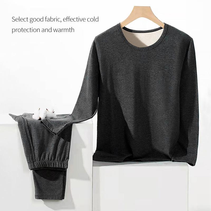 Gepolstertes und verdicktes Thermounterwäsche-Set für Herren, wärmendes Hemd, große Größe, Winter- und Herbstkleidung und Hosen-Set