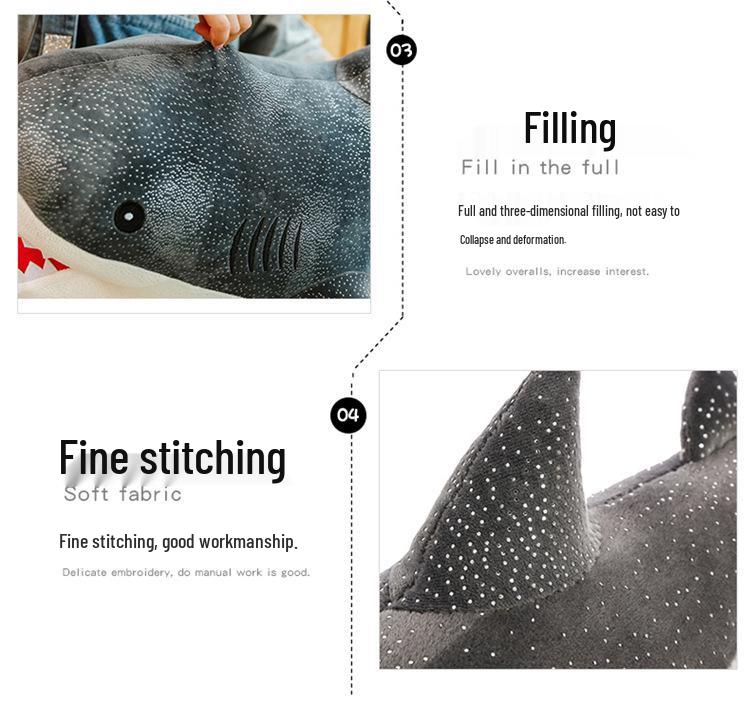 Shark Plush Toy Marine Life Doll Children's Pillow Birthday Gift