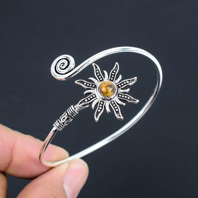 Tigerauge Edelstein Armreifen 925 Sterlingsilber Armreif Schmuck Geschenk Für Unisex LG-135