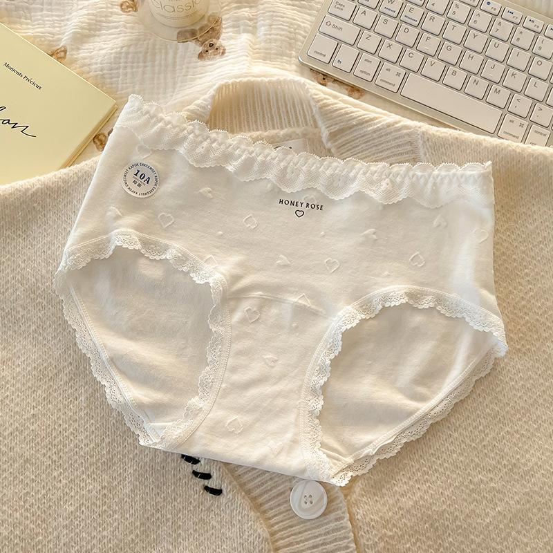 Ladies Spring and Autumn Pure Cotton 10A Bacteriostatic Extended Crotch Mid Waist Triangle Briefs