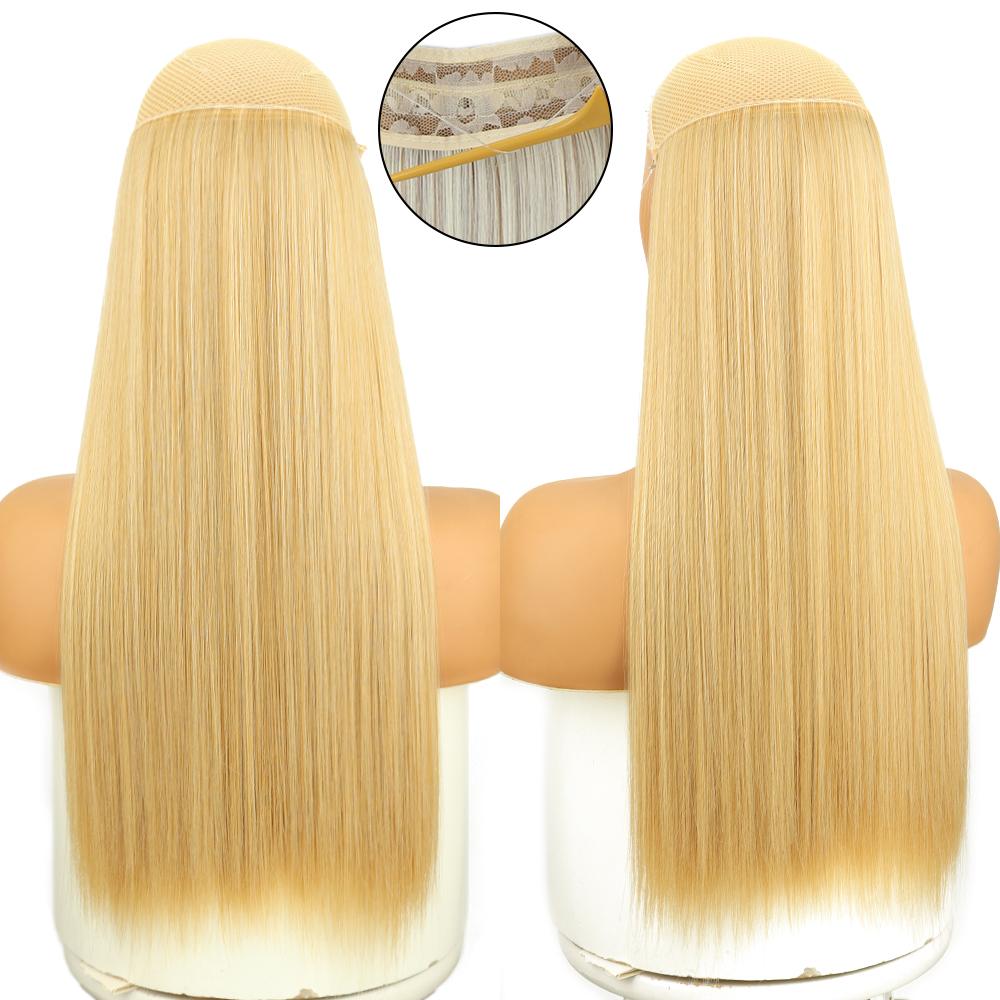 

MISS WIG Жіноче Довге Коричневе Блондинка Омбре Пряме Нарощене Волосся Синтетичне волокно Натуральний щоденний одяг Косплей Пряме волосся 55 cm