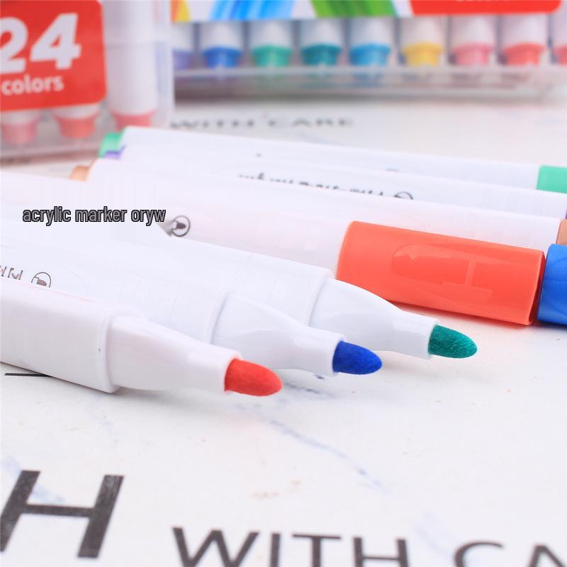 Su Geçirmez Katmanlanabilir Akrilik Boya Kalemleri - Kumaş, Seramik, Ahşap, Taş ve Sulu Boya Sanatı İçin Çocuk Seti