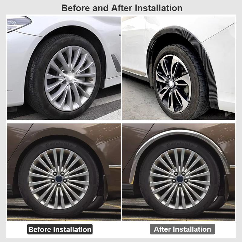 30/45mm Auto Wheelbase Bumper Strips Wheel Lip Protector Trim  Car Modification Wide Wheel Brow Charcoal Fiber Scratch
