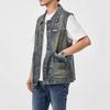 Mens Retro Denim Vest Loose Large Size Sleeveless Casual Work Jacket Vest