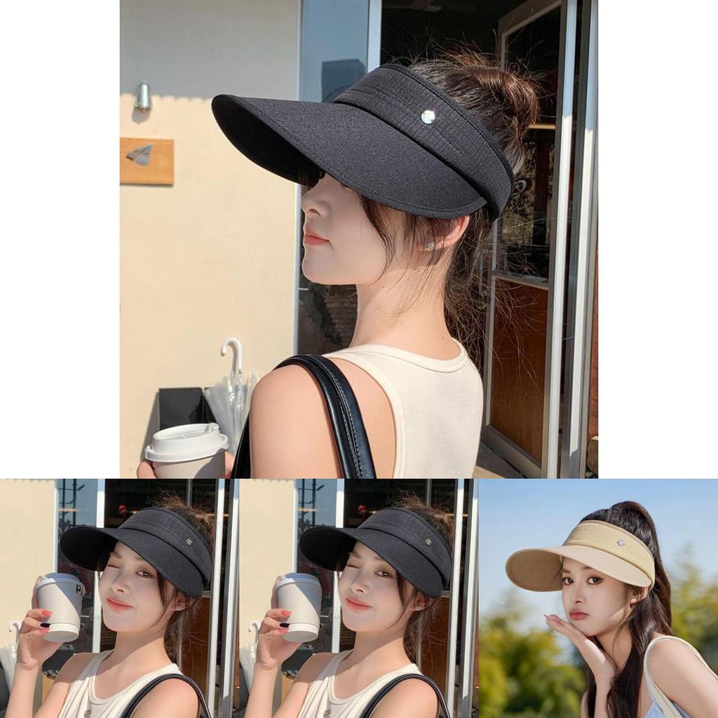 Summer Outdoor Sun Hat For Women With Large Brim And Breathable Polyester For Sun Protection And Fashionable Casual Wear