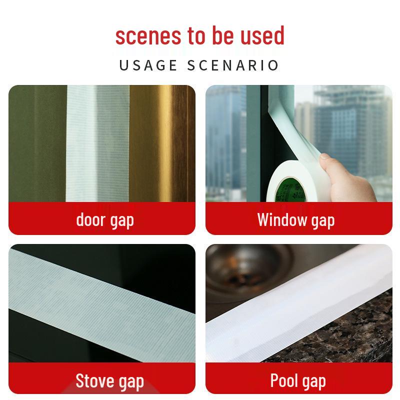 Windproof, No-Trace High Viscosity Door and Window Seal Strip - Hand-Tearable Cloth Base Tape