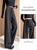 Coffee-Colored Wool-Blend Wide-Leg Velvet Pants for Women - 2025 Autumn/Winter Collection.
