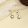 Glittering Star Design Stud Earrings Long Lasting Shine Zinc Alloy Jewelry For Sensitive Ears