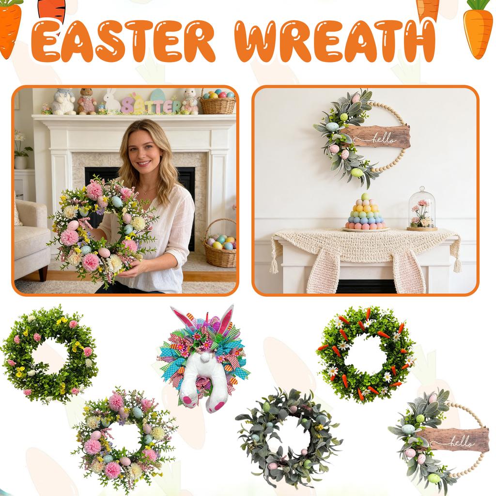 Easter Wreath Boho Wreath Christmas Day Wreath Home Decoration Door Wall Decoration