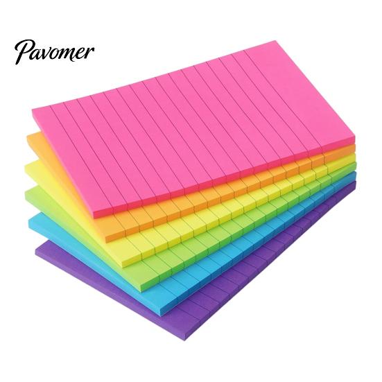 Notesy Samoprzylepne Przypominające 6 Sztuk Linijkowane Notesy, 6x4 cala Samoprzylepne Notesy w Linie, 45 Kartek/Notes Kolorowe Wielokolorowe Przylepne Notesiki Samoprzylepne do Listy To Do