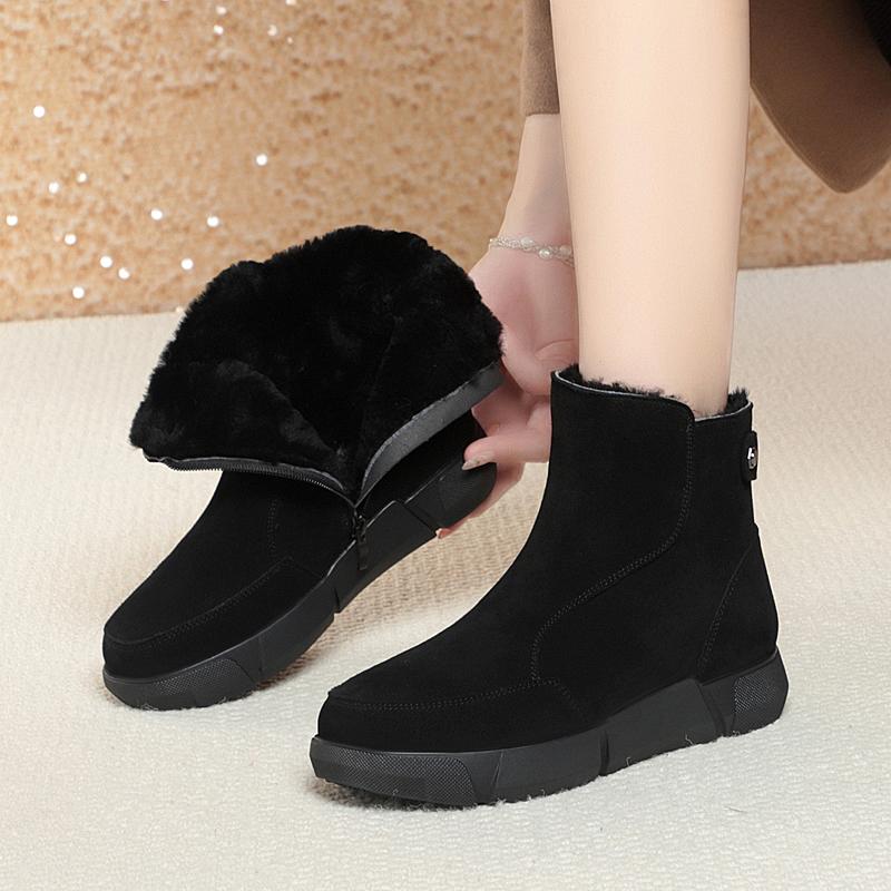Fashion AIYUQI Snow Boots Women Winter 2025 New Genuine Leather Women's Ankle Boots Large Size Wool Warm Non Slip Women's Booties