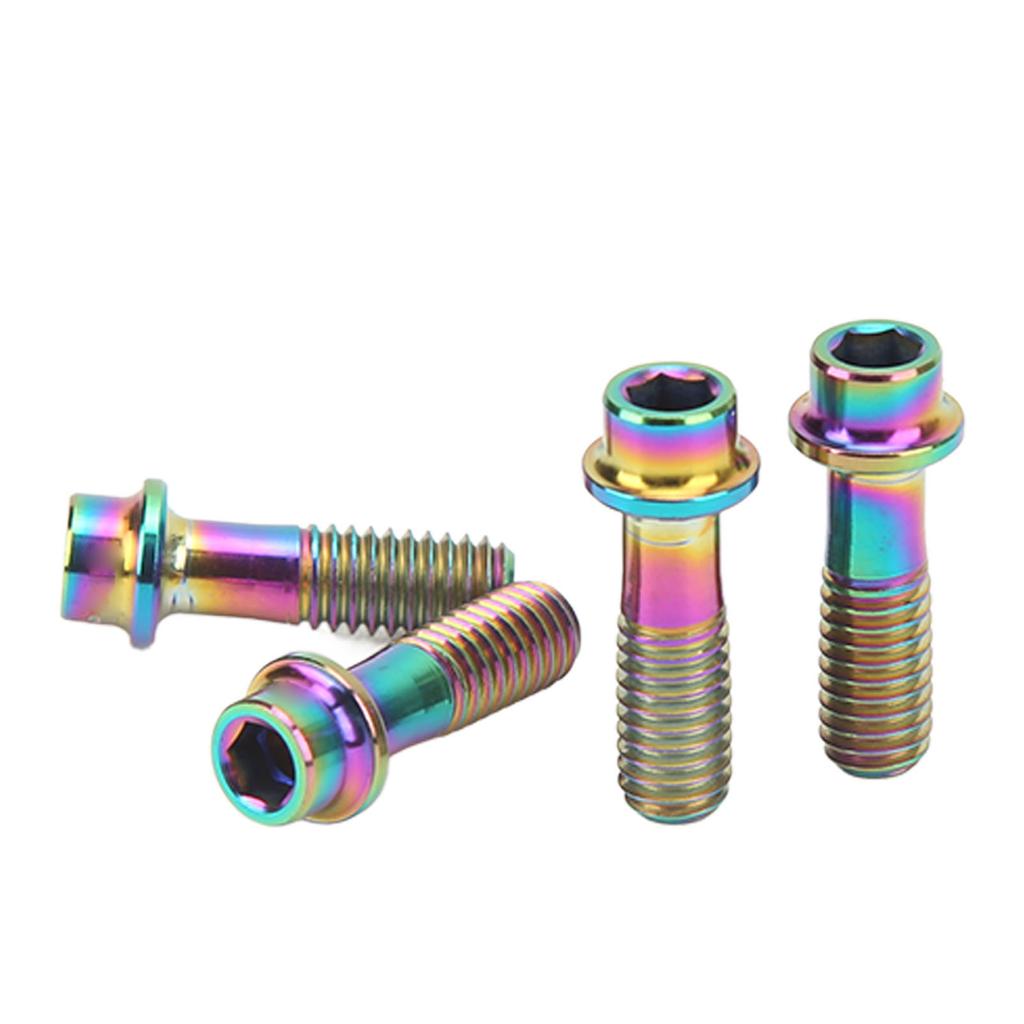 4Pcs Bike Brake Lever Fixed Screws M6x18mm Titanium Alloy Light Weight Bike Screws Mountain Bike Accessories Colorful