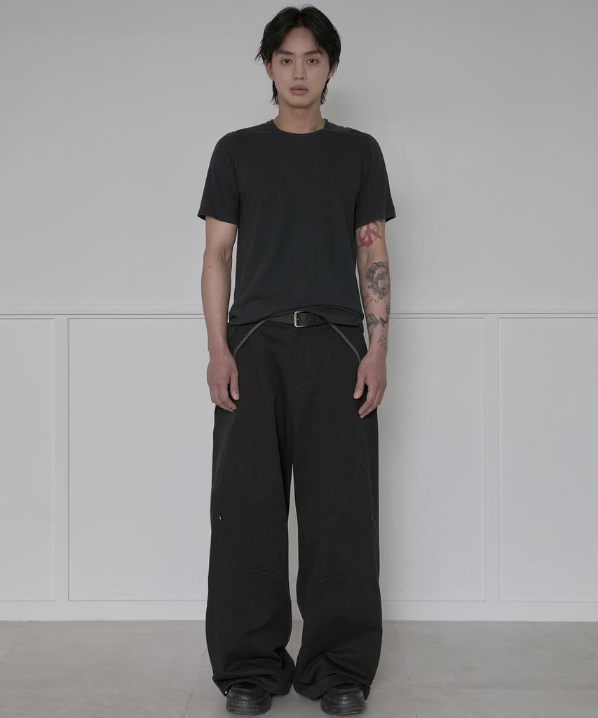 Peulleeoeob Asymmetrical Wide Pants (Fl-253_Black)