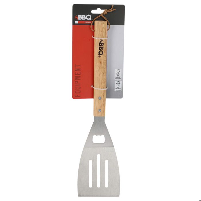Ustensile De Barbecue - BBQ - Spatule En Acier Inoxydable - Manche En Bois - 41 Cm - Ergonomique