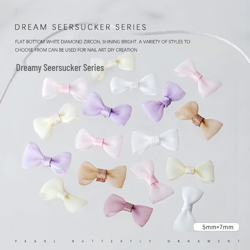 Dreamy Tulle Bow Nail Art Fabric Mesh Set - Pack of 5