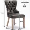 Chaises de salle à manger - MUVOE - Lot de 4 - Velours gris - Pieds en bois massif - Réglables en hauteur