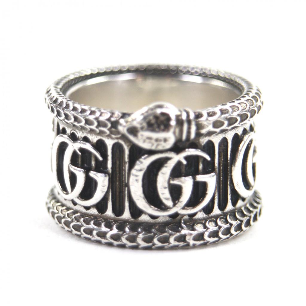 Great GUCCI Ring Snake Double G Silver AG925 mens 14 Used