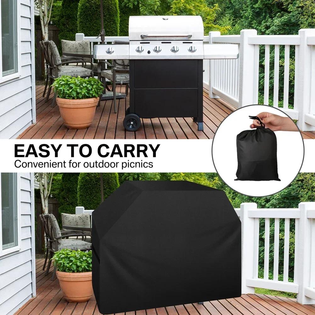 Grill Cover Waterproof Heavy Duty BBQ Covers with Cleaning Brush & Barbecue Gloves Burner Gas BBQ Covers Outdoor Barbecue Cover