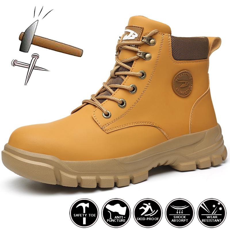 Steel Toe Work Boots Men Anti-Scalding Welder Shoes Anti-Smash Waterproof Safety Boots Men Women Work Shoes Security Boots Male