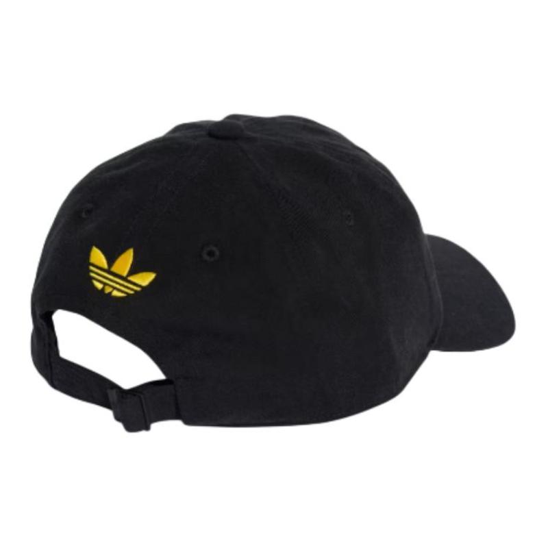 Adidas Cotton Baseball Caps Unisex Black/Tribal Yellow Adidas JV5889