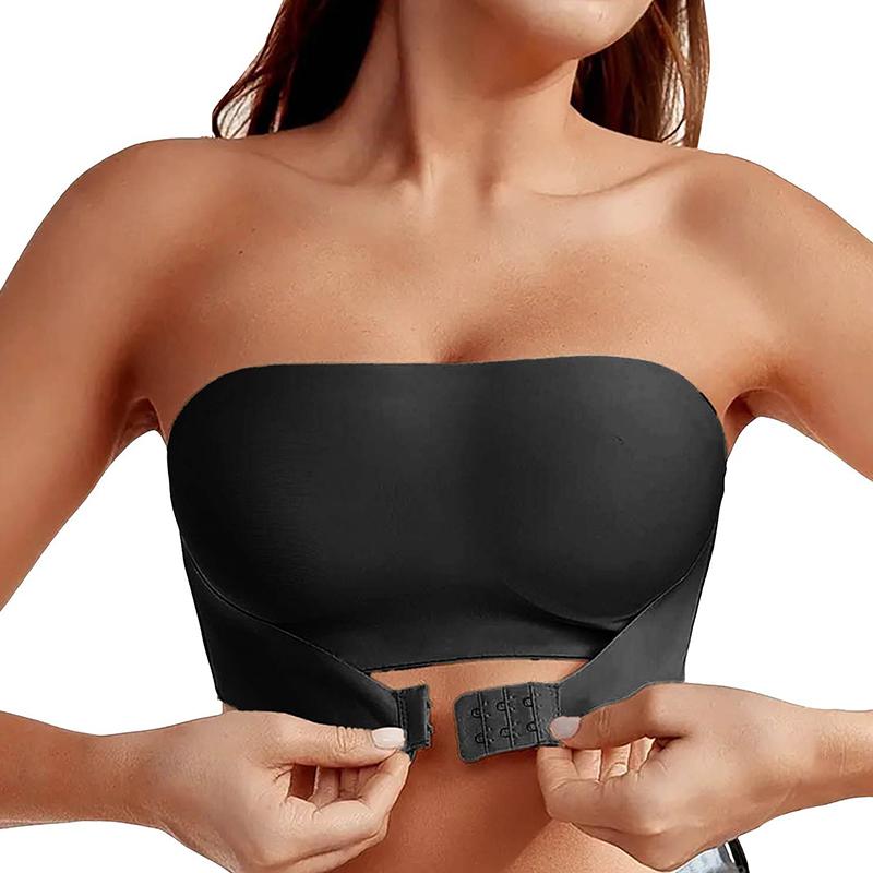 Women's Strapless Bra Seamless Front Button Bra Sexy Comfortable Anti Slip Vest Top Ladies Smooth Breathable Underwear