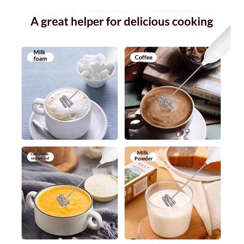 Electric Milk Frother Dual Stick Rechargeable 3-Speed Handheld Egg Beater Coffee Frother Cream Foamer Maker Type-C Rechargeable