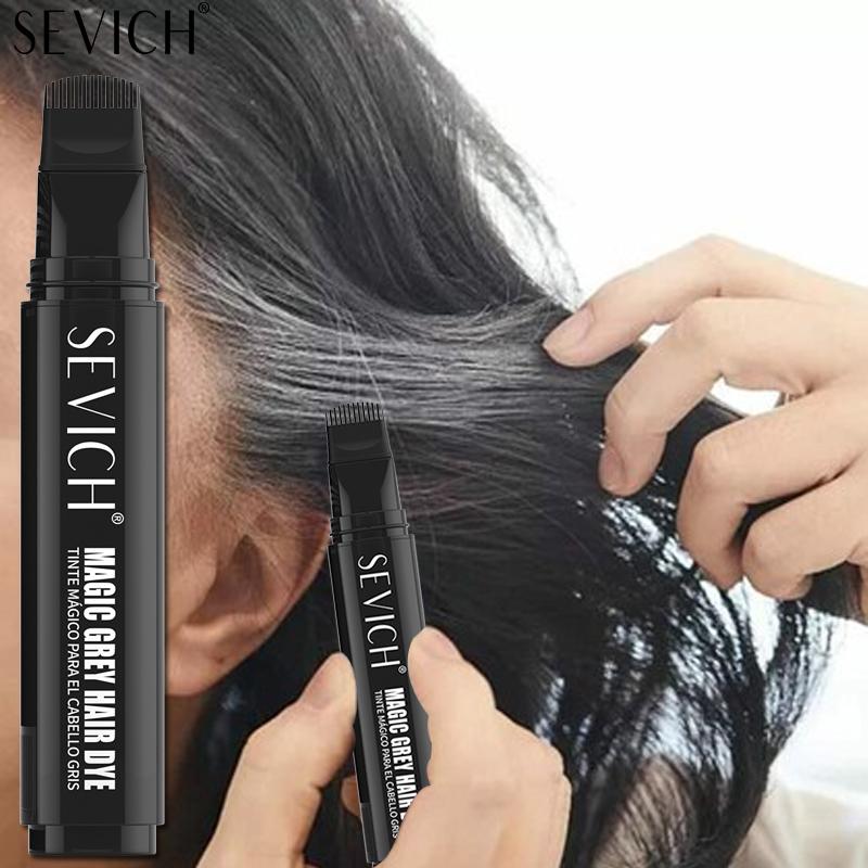 Haarfärbestift SEVICH 4 Farben Haaransatz-Auffrischung Schwarz Braun Haarfarbstift Einweg-Haarfärbecreme Pinsel Haar-Concealer 20ml