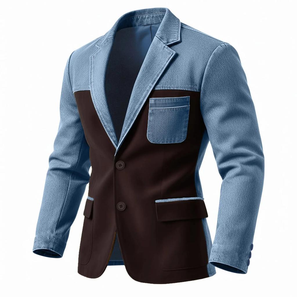 Frühling Herbst Herren Patchwork Blazer Mode Anzugjacke Hohe Qualität Schlank Lässig Blazer Mäntel Mann